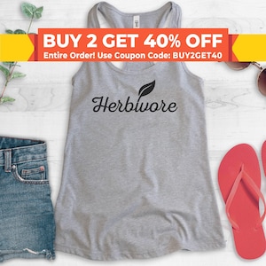 Herbivore Tank Top, Cute Vegan tank, Funny Vegan tank top, Ladies Workout Tank Top, Gym Tank Top, Yoga Tank