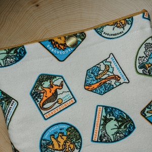 Dinosaur Stamp Padded Book Sleeve | Book Protector | Book Gifts | Book Club
