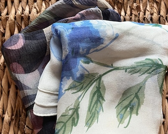 Floral print neck scarves