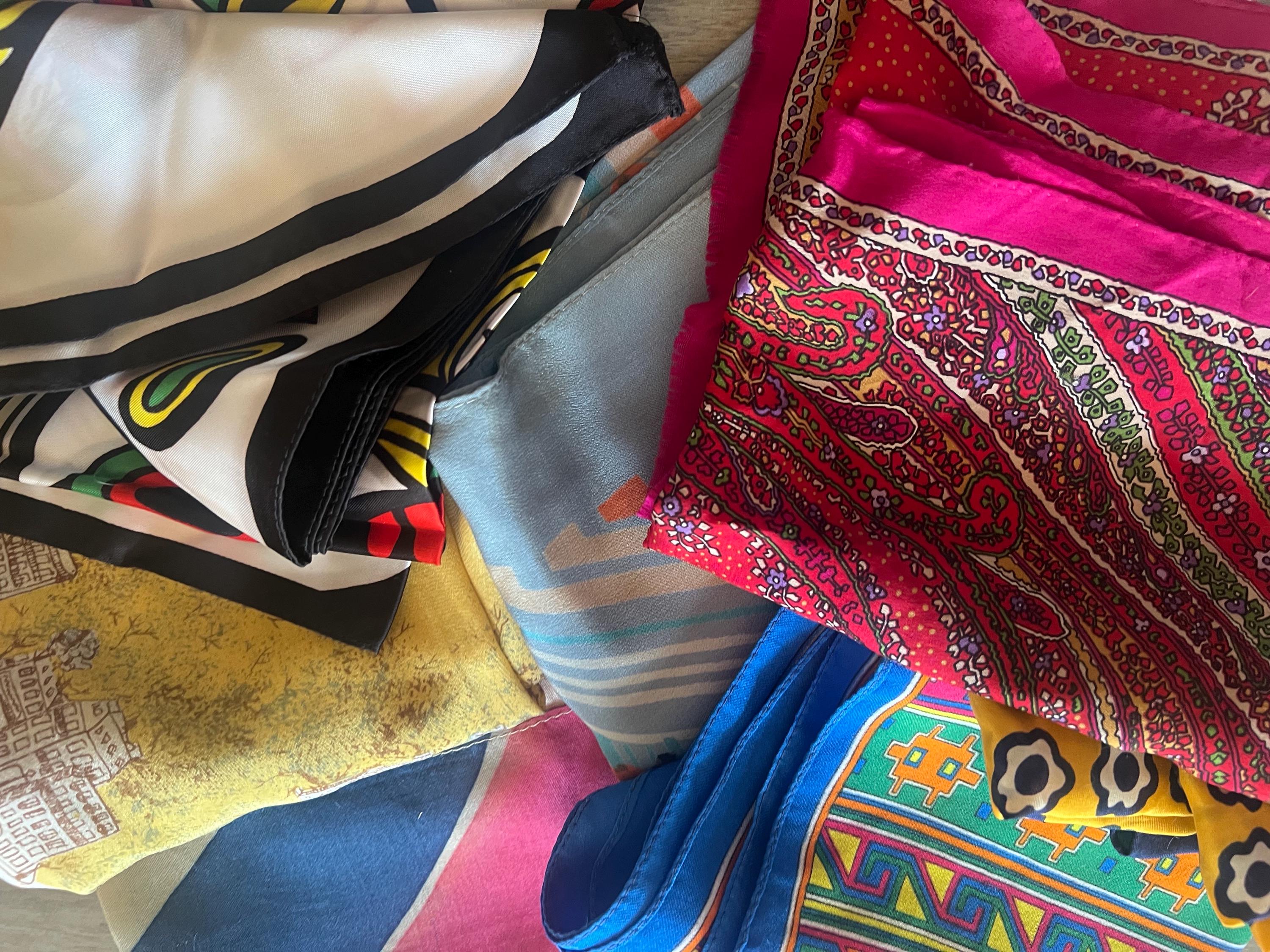 Vintage 6 piece  mixed scarf lot