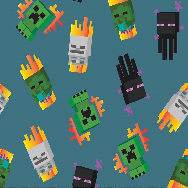 Minecraft Mini Mobs Cotton fabric