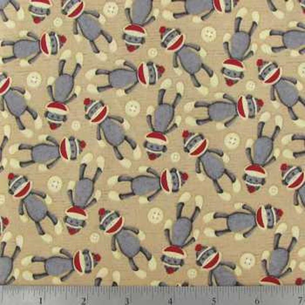 Sock monkey fabric etsy