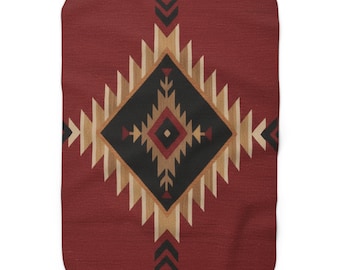 Southwest Navajo Diamant Sherpa Fleece-Decke | Landhaus Azteken Überwurf