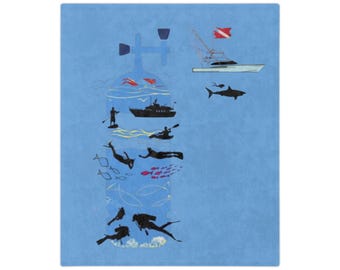 Scuba Tank Ocean Szene Decke | Haie, Boote, Unterwasserwelt