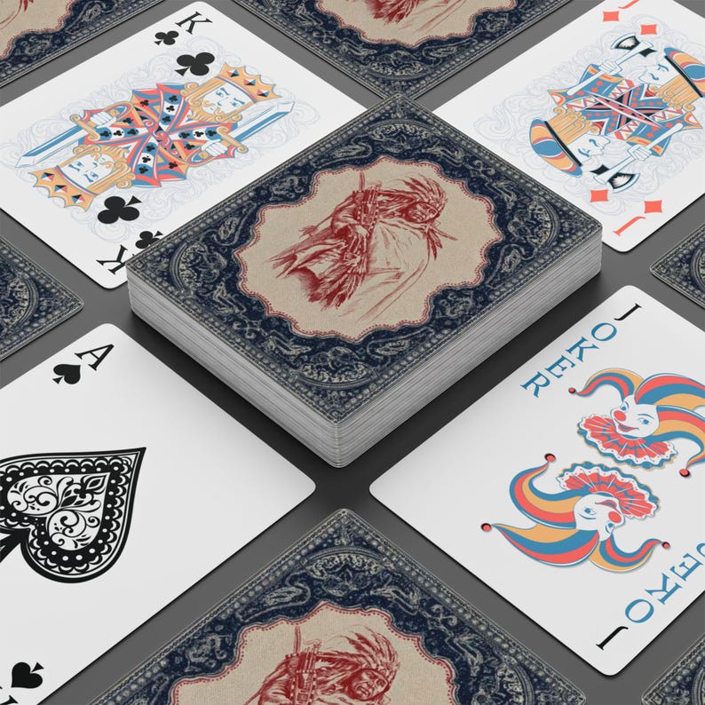 Vintage Western Native Chief Poker Playing Cards | Ace Spade Bicycle Style image 1