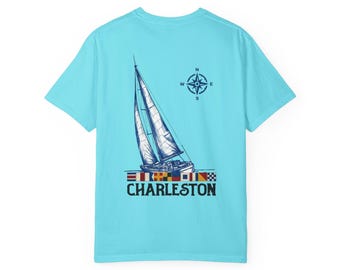 Segelboot Charleston T-Shirt | Kompass & Signalflaggen