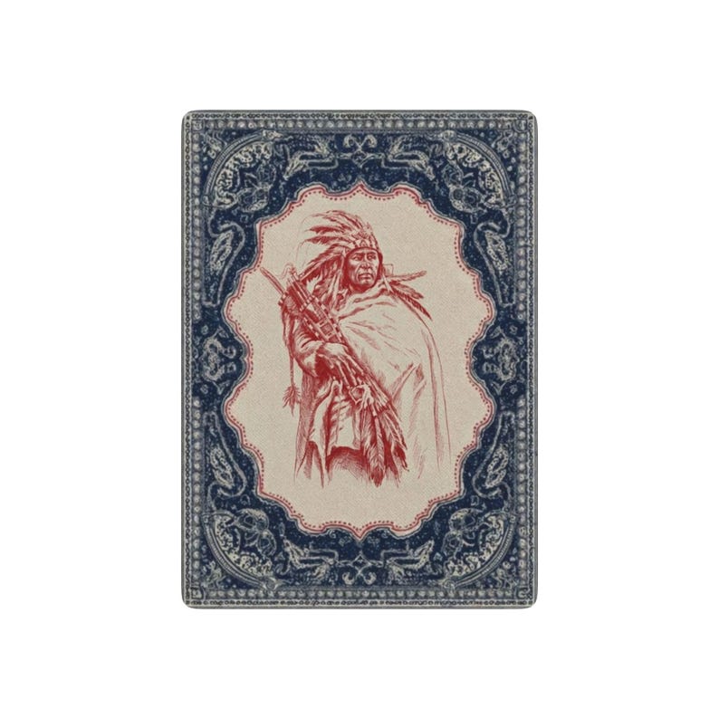 Vintage Western Native Chief Poker Playing Cards | Ace Spade Bicycle Style image 2