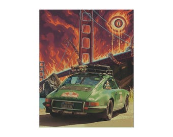 Apocalyptic Golden Gate, Fine Art Poster | Vintage Road Trip