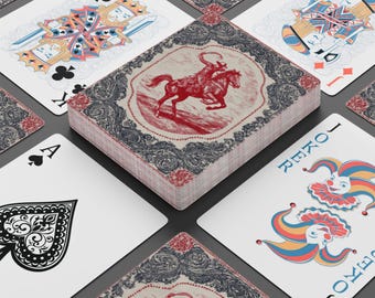 ヴィンテージ ウエスタン カウボーイ ライダー ポーカー トランプ | 装飾的な自転車風デッキ