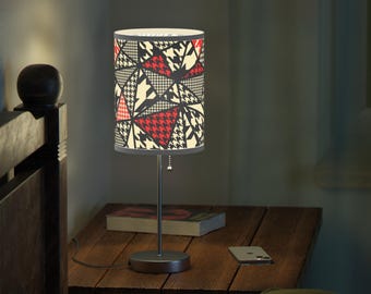Geometrische Hahnentritt Patchwork Lampe