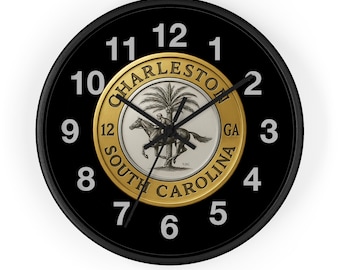 Wanduhr Charleston South Carolina Robben | Palmetto Pferde Design