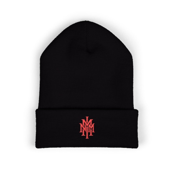New Mexico Military Institute Red NMMI Monogram Embroidery Beanie | Cuffed Beanie