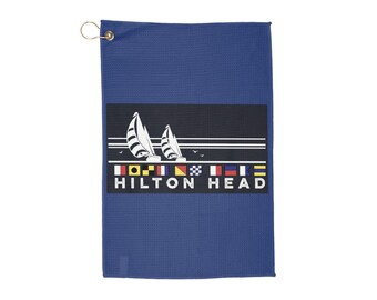 Segelboot Hilton Head Golf Handtuch | Nautische Flaggen, Platzlogo