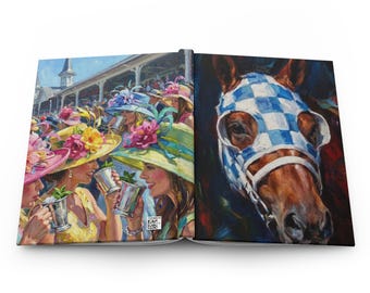 Sekretärin Pferdeportrait Triple Crown Journal | Racing Mask Pferde Hardcover Notizbuch