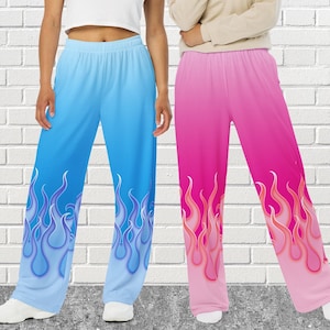 Flame blue and pink jogger sweatpants hotsell