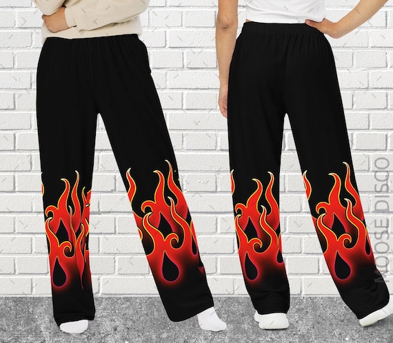 Boho Red Flames Red Fire Wide leg Pants Hippie Pants Fire Flame Pants Flame Leggings Flame Trousers Hippie Boho Festival Flames Etsy Canada