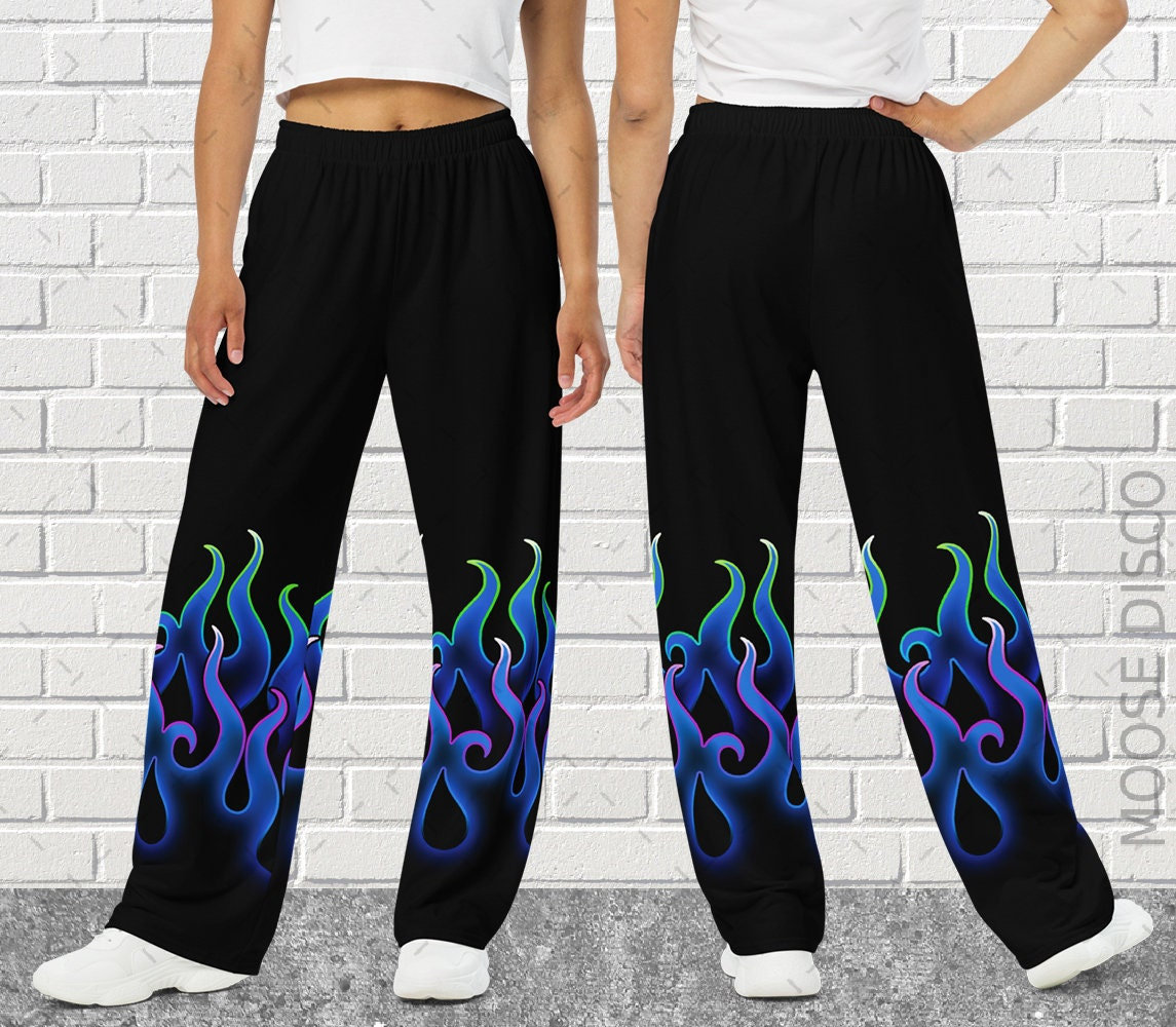 Pants Blue Flame Etsy