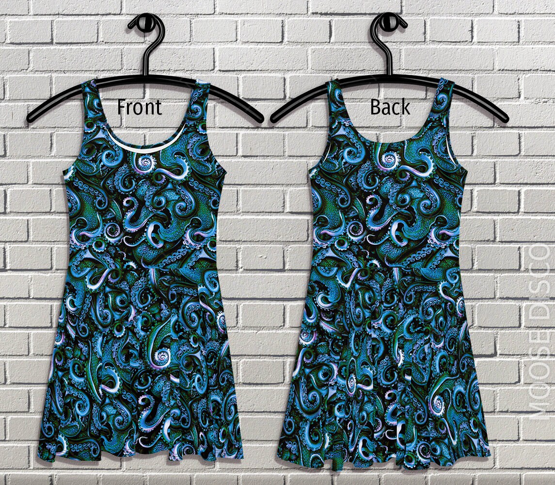 blue octopus dress Wrangler Women's Princess Waist Denim Tank Dress M