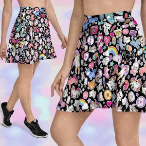 Cute Kawaii Skirt, Harajuku Pastel Lolita Skater Skirt perfect for Fairy Kei, Japanese Anime, Pastel Lolita, Menhera Kei, Yami Kawaii Skirt