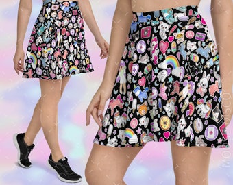 Cute Kawaii Skirt, Harajuku Pastel Lolita Skater Skirt perfect for Fairy Kei, Japanese Anime, Pastel Lolita, Menhera Kei, Yami Kawaii Skirt