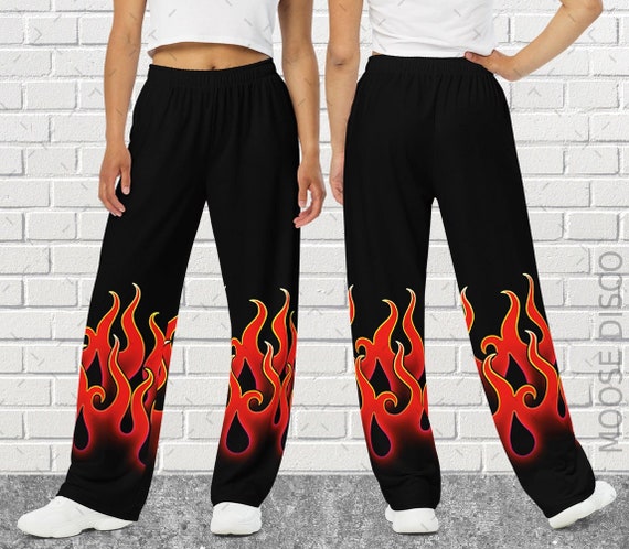 Boho Red Flames Red Fire Wide leg Pants Hippie Pants Fire Flame Pants Flame Leggings Flame Trousers Hippie Boho Festival Flames Etsy Canada