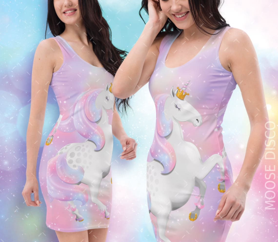 Pink Unicorn Dress Cute Women's Fantasy Unicorn Party or | Etsy