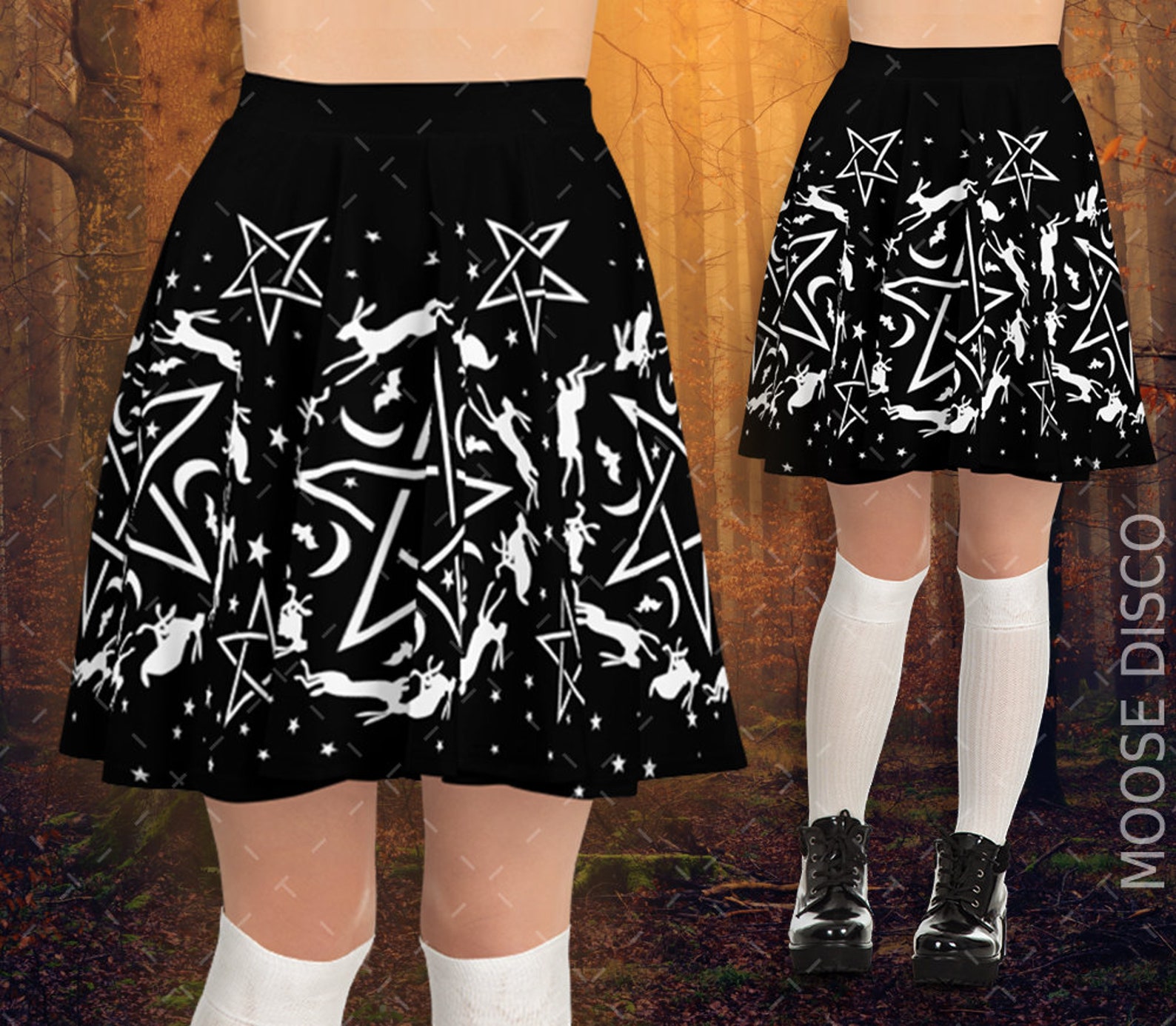 Gothic Skirt Magical Witchcraft Skirt Pagan Skirt Pentagram - Etsy UK