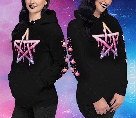 Pastel Goth Pentagram Hoodie Gothic Hoodie Kawaii Hoodie 70s Style Groovy Cyber Goth Girl Neon Goth Hoodie Japanese Harajuku Hoodie Etsy UK