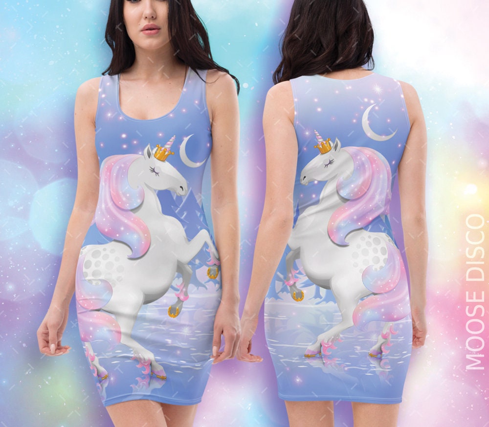 Blue Unicorn Dress Cute Women's Fantasy Unicorn Party - Etsy UK