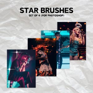 Glitter & Glow Photoshop Brush Set – 4 Star Brushes