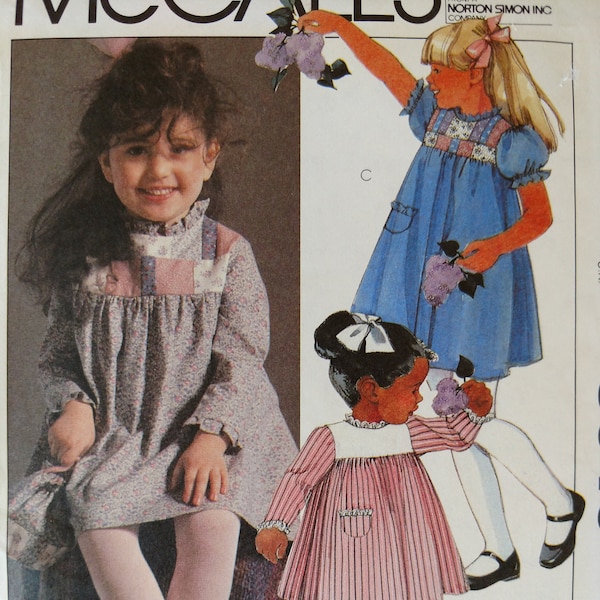 Vintage 1983 McCall's #8646  Children's, Zipper Back Dress and Bag Size-6