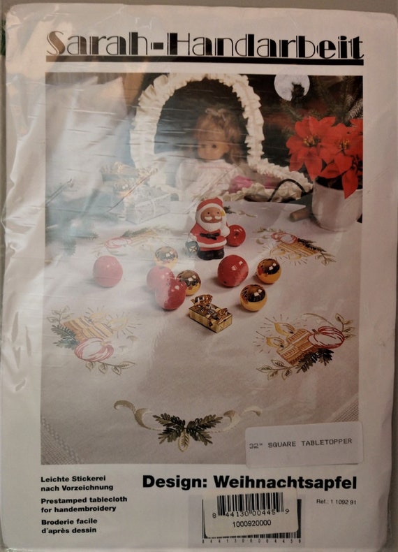 Vintage Christmas Apple Table Topper German Embroidery Kit by Sarah Handarbeit - 32