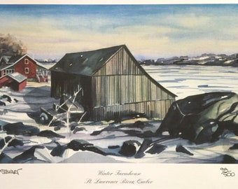 Winter Farmhouse St. Lawrence River, Quebec