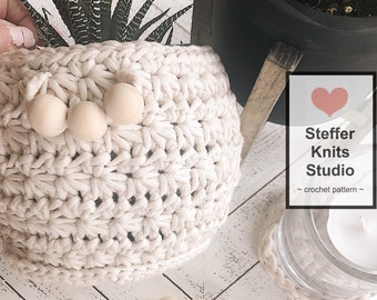 Crochet Pattern | PERFECT PLANT BASKET | Crochet Basket Pattern | Bohemian Plant Basket | Modern Plant Basket | Housewarming Gift