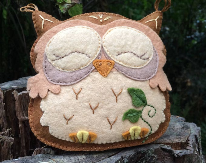 Wool Felt Owl Handstitched Wool Felt Owl Stuffed Felt Owl Etsy
