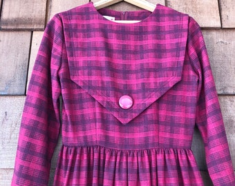 Vintage Red Plaid Dress by Kate | 80s does 50s | Cottage Core