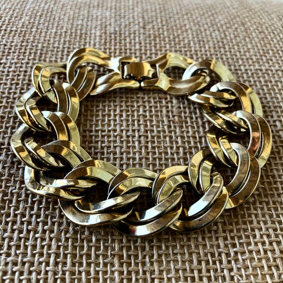 1980s Monet Bracelet, Double Link Bracelet, Vinta… - image 4