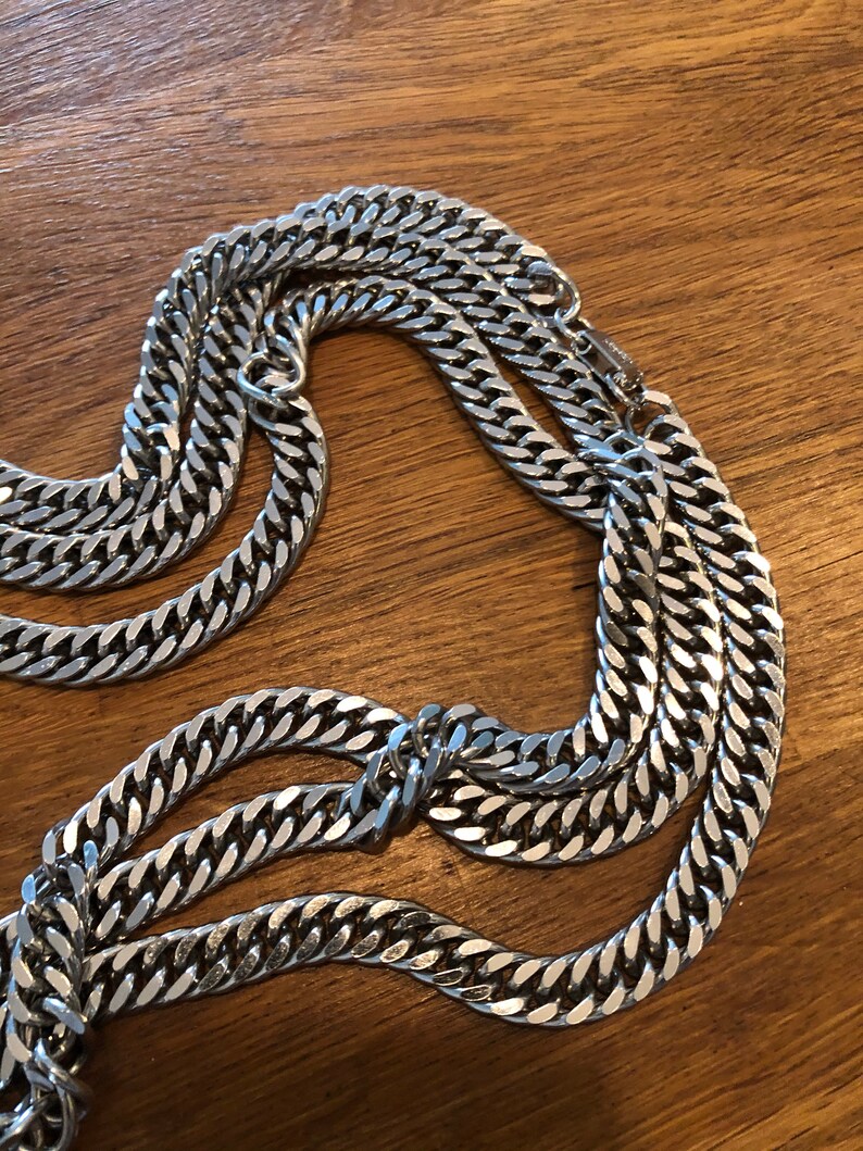 Vintage 1940s Coro rope curb link necklace More than 6 feet!