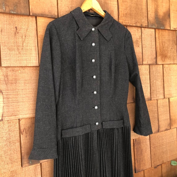 1930s Vintage Gray Wool Dress by William Fox New Y