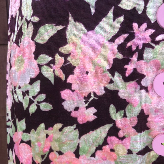 Vintage 1970s floral velvet skirt, vintage maxi s… - image 6