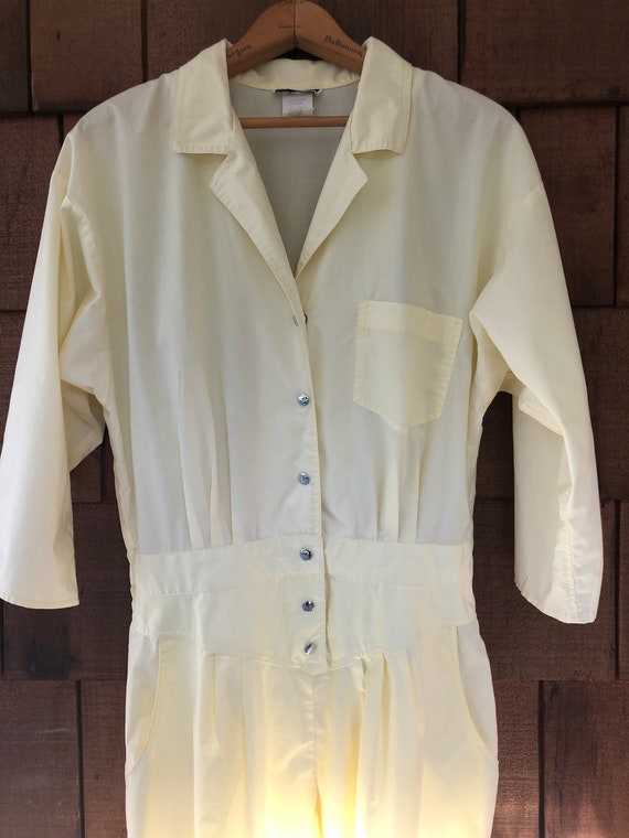 80s Yellow Jumpsuit | Utility Suit | 80s Style