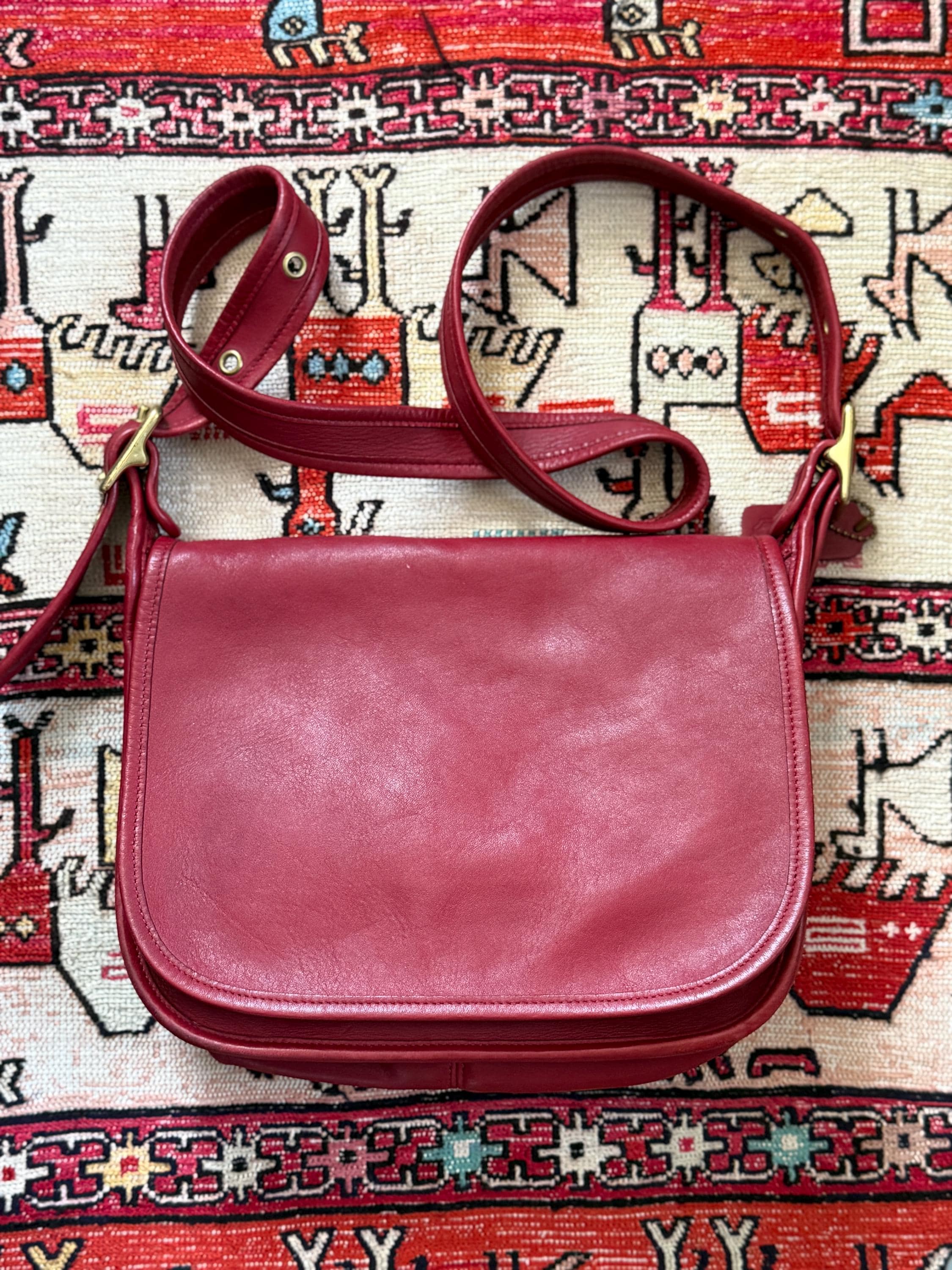 Vintage 1990s Coach Patricia's Legacy Shoulder Bag in Red