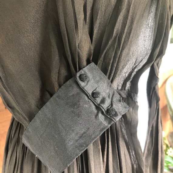 Edwardian black silk dress, vintage silk dress, 1… - image 4