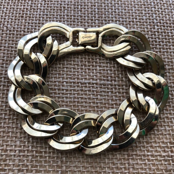 1980s Monet Bracelet, Double Link Bracelet, Vinta… - image 2