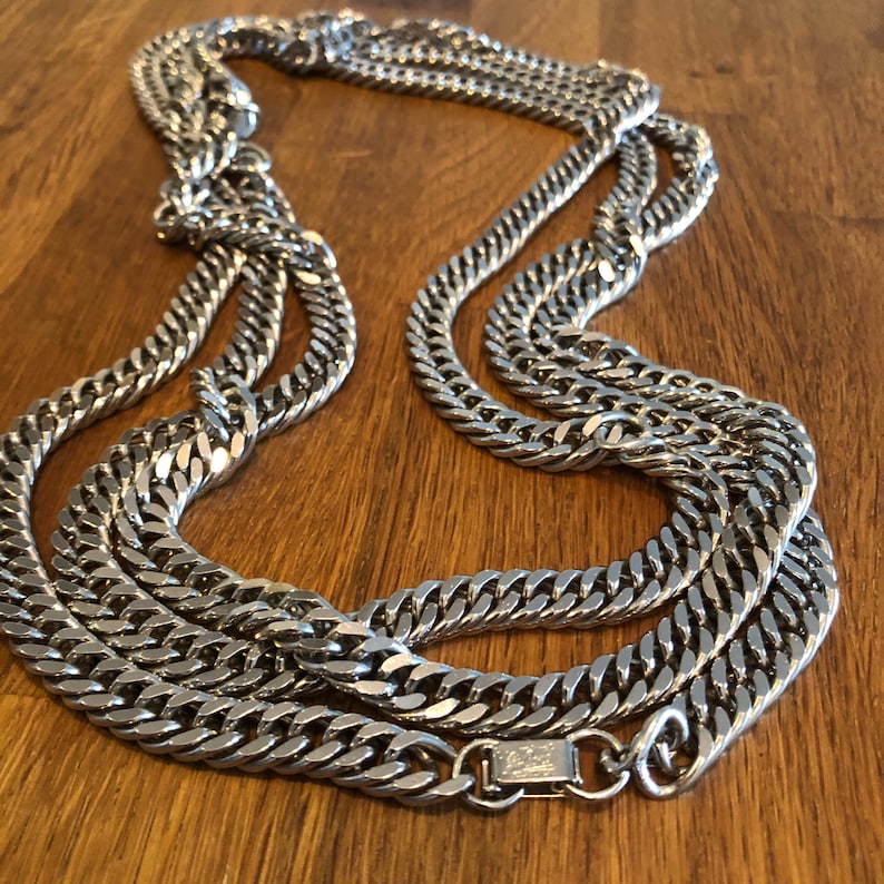 Vintage 1940s Coro rope curb link necklace More than 6 feet!