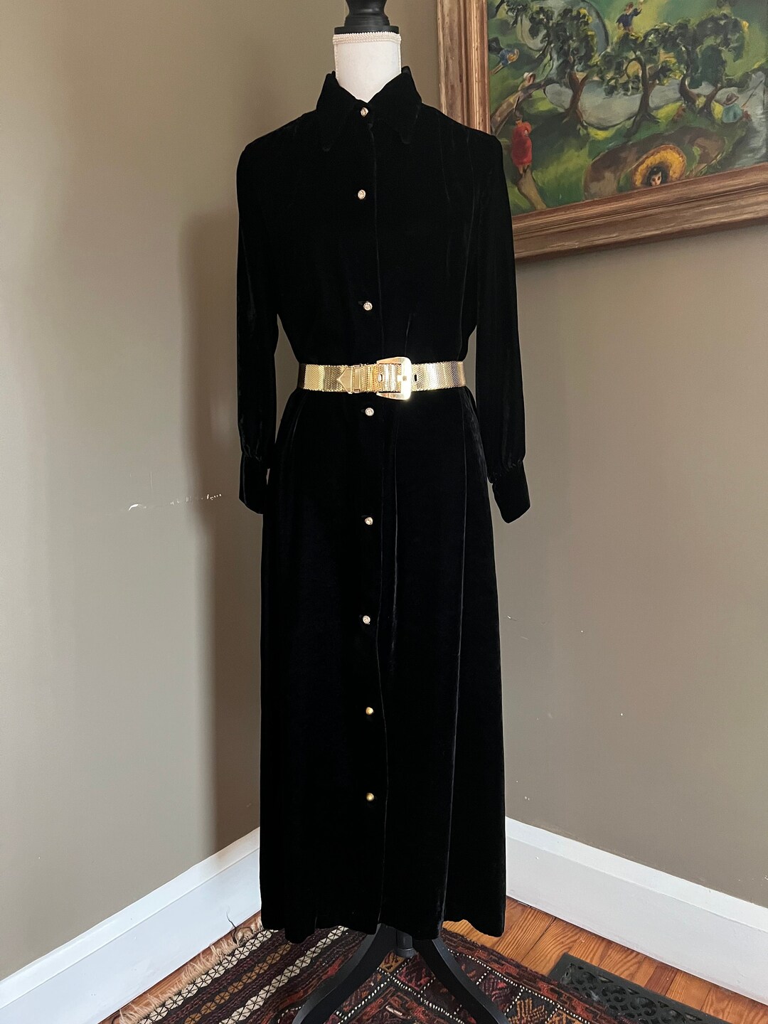 1960s Vintage Black Velvet Dressing Robe by Marilyn Robes, Inc. NY - Etsy