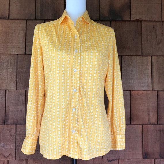 1970s yellow shirt, vintage Rhodes California, ye… - image 3