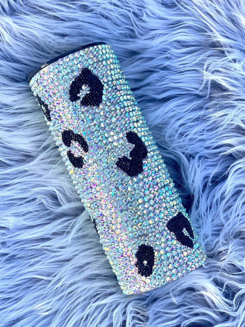 Full Rhinestone Leopard Print Tumbler