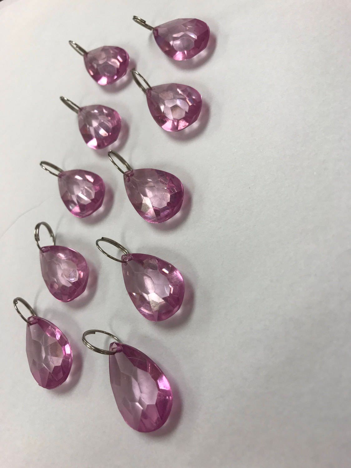 Purple Tear Drop Crystals Pack Of 10 Acrylic Wedding Etsy