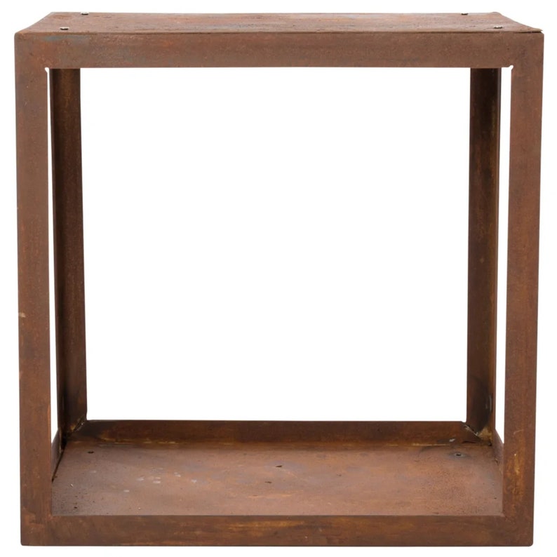 Steel Firewood Storage Cube Rust Finish Outdoor Wood Logs Rack - Etsy UK